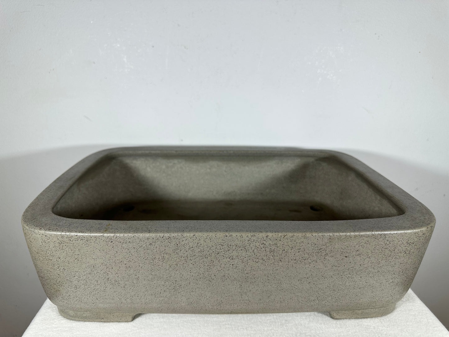 Preowned Japanese Tokoname Unglazed Rectangular Bonsai Pot Seizan - 16.5” By 11.5”