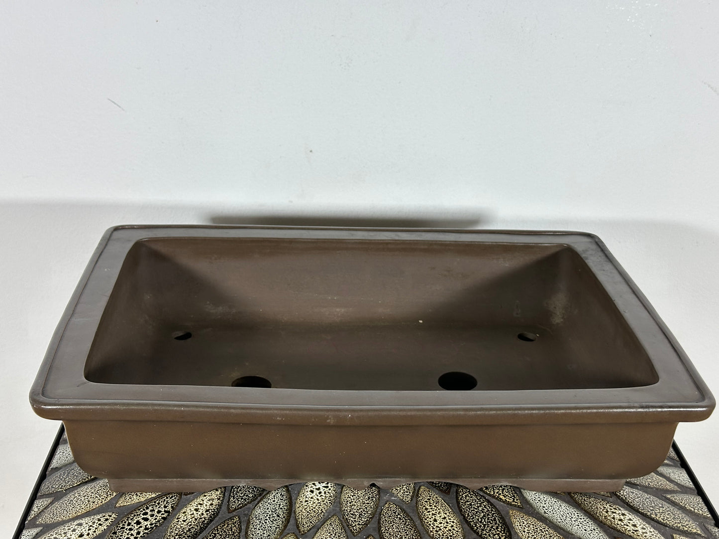 Preowned Vintage Japanese Tokoname Rectangular Bonsai Pot Yamaaki - 15.25” By 10.75”