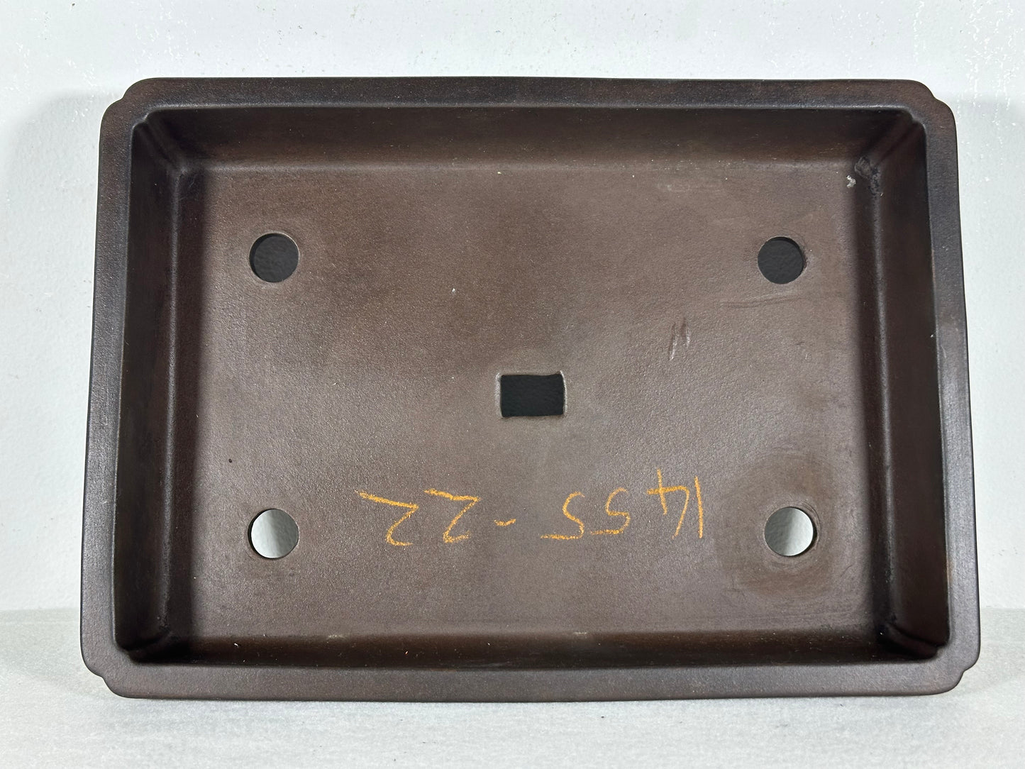 Preowned Japanese Tokoname Unglazed Shallow Rectangular Bonsai Pot - 10.75” By 7.75”