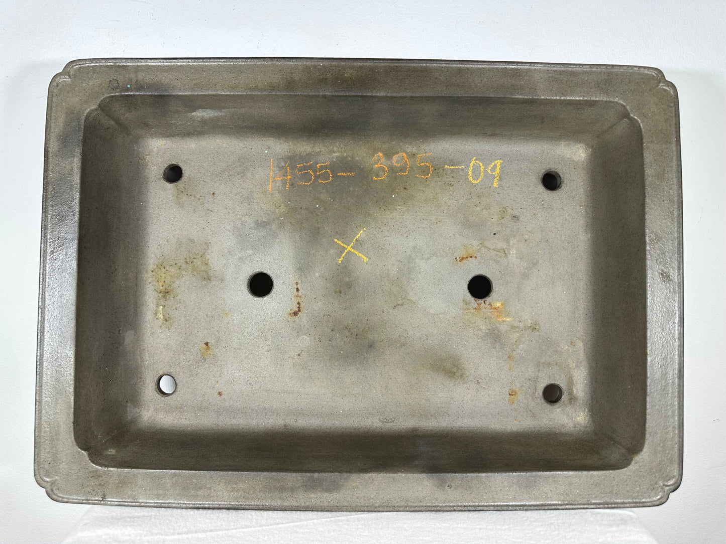 Preowned Japanese Tokoname Unglazed Rectangular Bonsai Pot Seizan - 19.5” By 13.75”