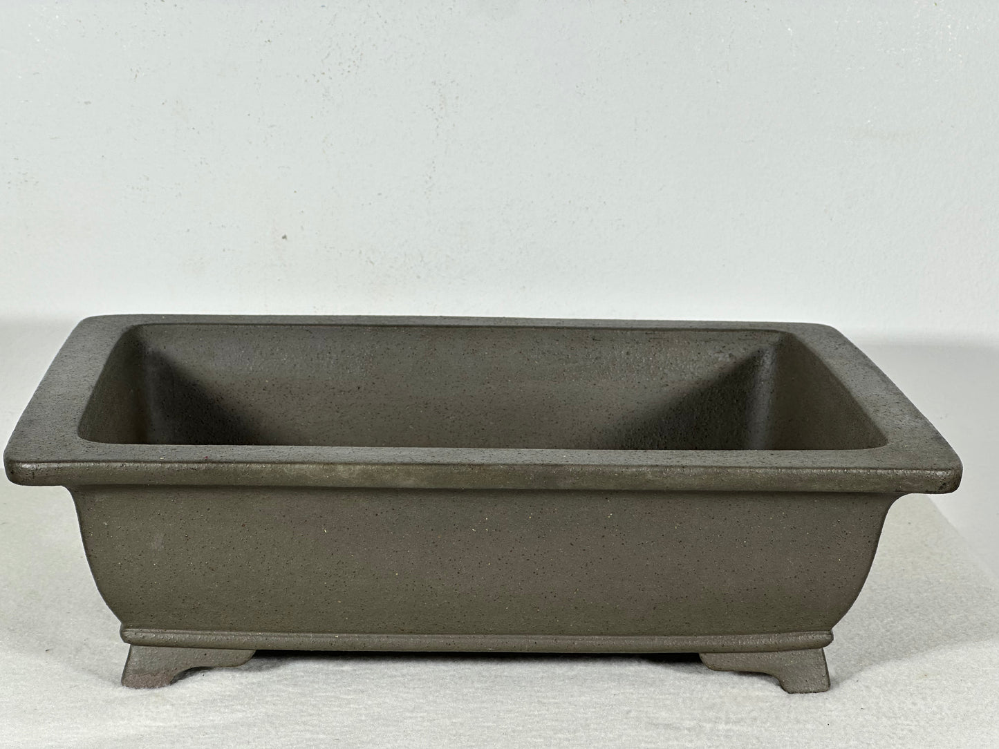 Preowned Japanese Tokoname Unglazed Rectangular Bonsai Pot Seizan - 12” By 8.5”