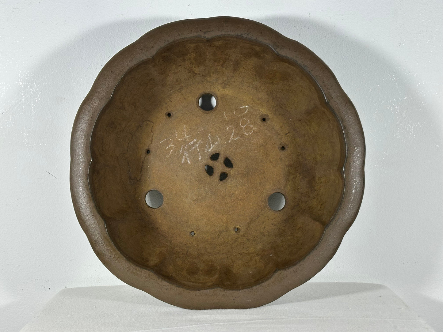 Preowned Japanese Tokoname Unglazed Rinka Style Bonsai Pot Gyouzan - 13.25” By 4 1/8”