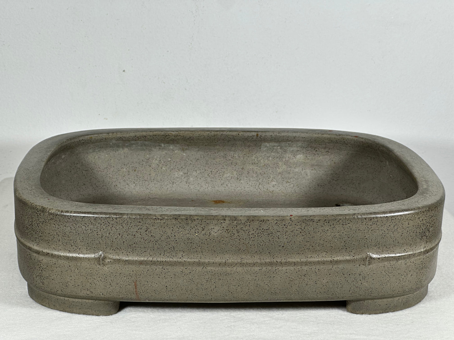 Preowned Japanese Tokoname Unglazed Rectangular Bonsai Pot Seizan - 12.5” By 9.25”