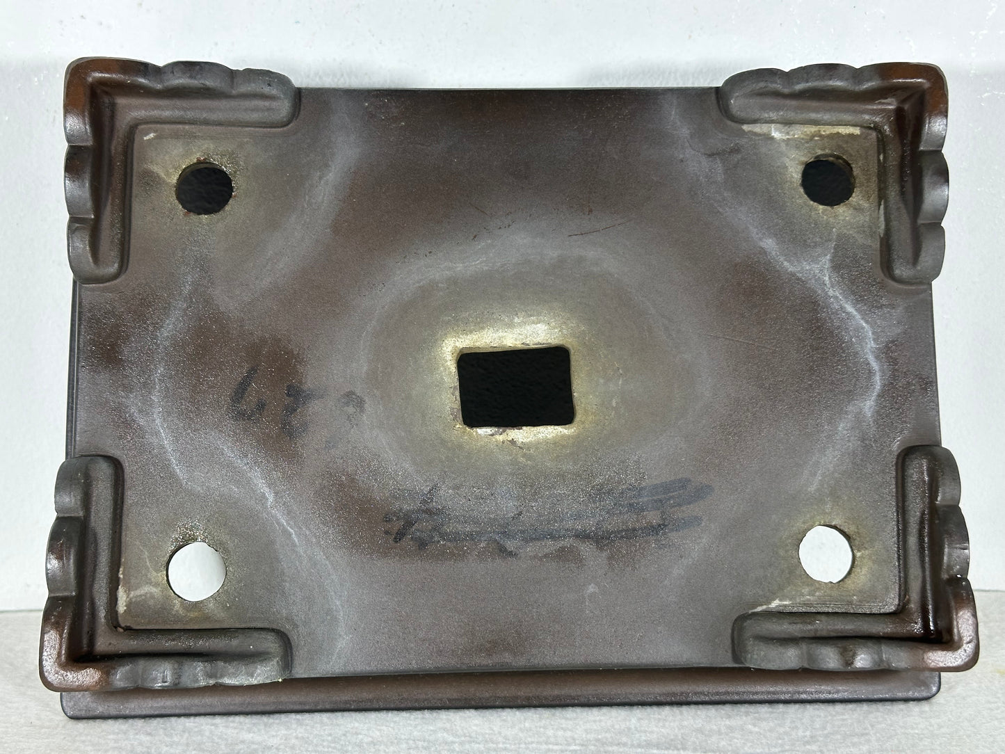 Preowned Japanese Tokoname Unglazed Rectangular Bonsai Pot - 11” By 7.75”