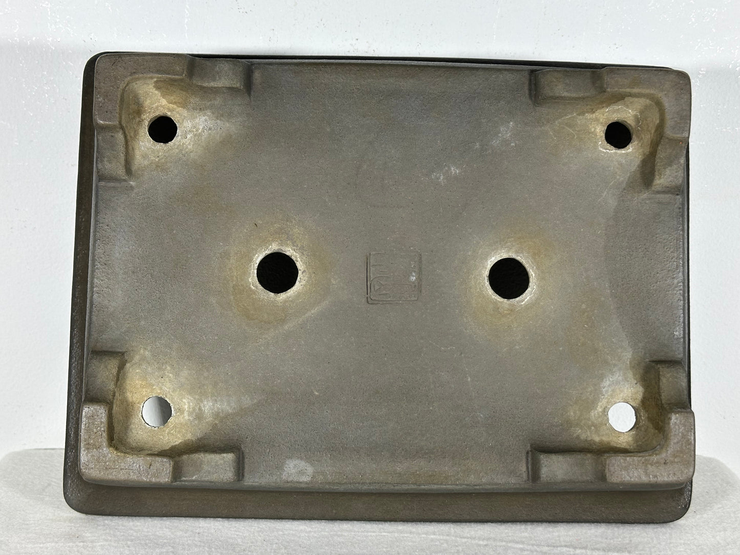 Preowned Japanese Tokoname Unglazed Rectangular Bonsai Pot Seizan - 12.5” By 9.5”