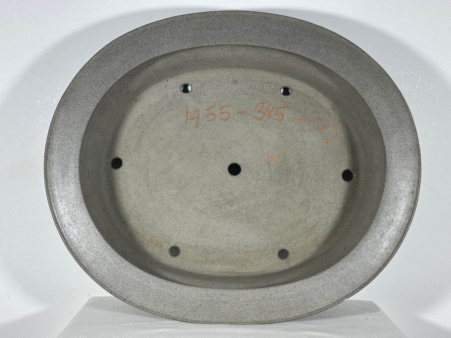 Preowned Japanese Tokoname Unglazed Oval Bonsai Pot Seizan - 19” By 16”