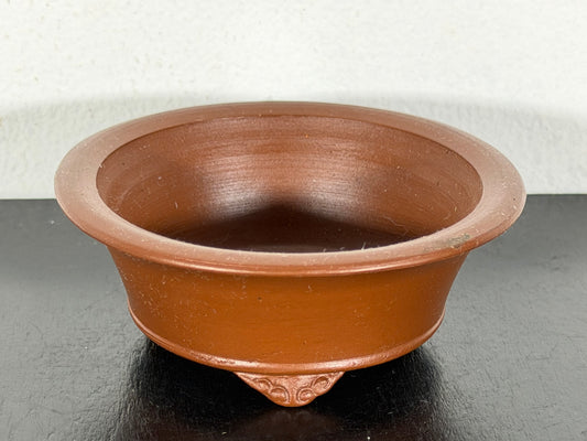 New Japanese Tokoname Unglazed Round Bonsai Pot Bigei - 3.25” By 1.25