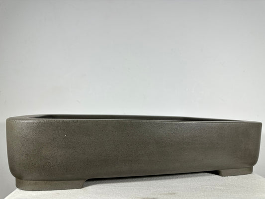 Preowned Japanese Tokoname Unglazed Rectangular Bonsai Pot Seizan - 19.25” By 14”