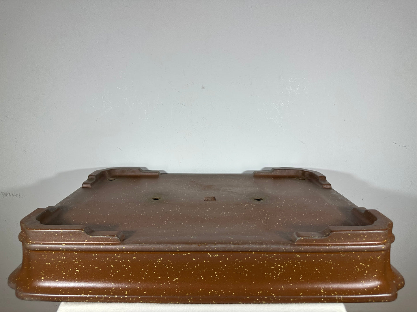 Preowned Japanese Tokoname Unglazed Rectangular Shallow Bonsai Pot Seizan - 25.25” By 17.5”