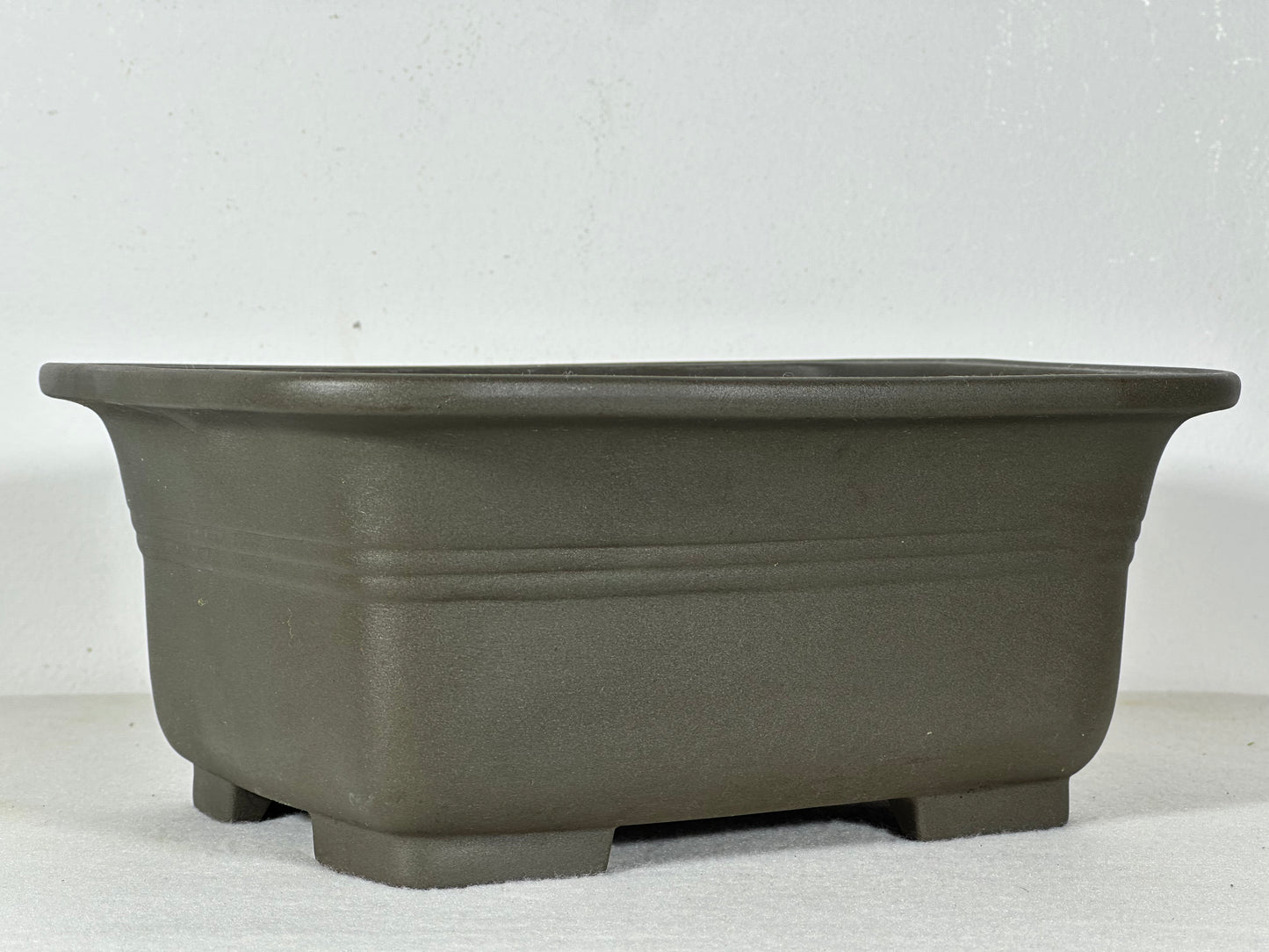 Preowned Japanese Tokoname Unglazed Rectangular Bonsai Pot - 9” By 7.5”