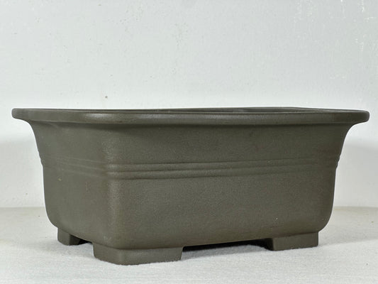 Preowned Japanese Tokoname Unglazed Rectangular Bonsai Pot - 9” By 7.5”