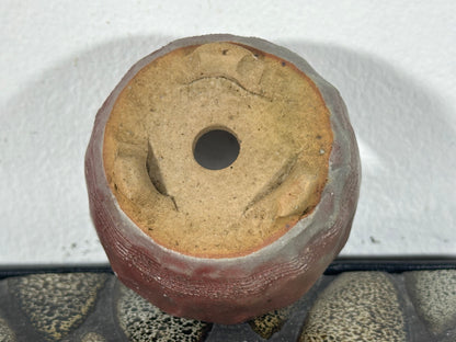 Preowned Japanese Tokoname Glazed Round Bonsai Pot - 2 3/8” By 1.5”