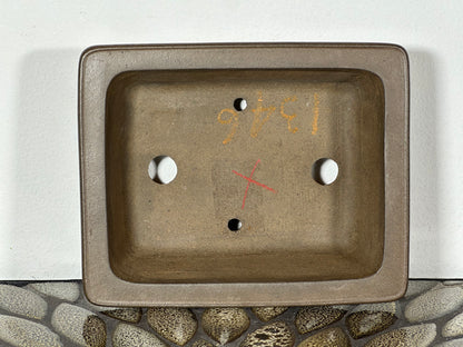 Preowned Vintage Japanese Tokoname Rectangular Bonsai Pot Kosyousen - 6 3/8” By 5 1/8”