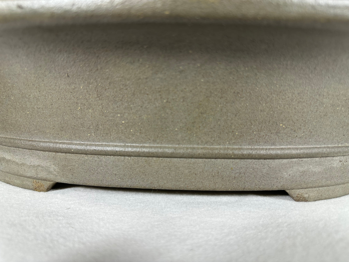 Preowned Japanese Tokoname Unglazed Oval Bonsai Pot Kisen - 17.5” By 14.5”