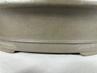 Preowned Japanese Tokoname Unglazed Oval Bonsai Pot Kisen - 17.5” By 14.5”
