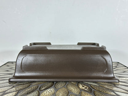Preowned Japanese Tokoname Unglazed Rectangular Bonsai Pot - 10” By 7.5”