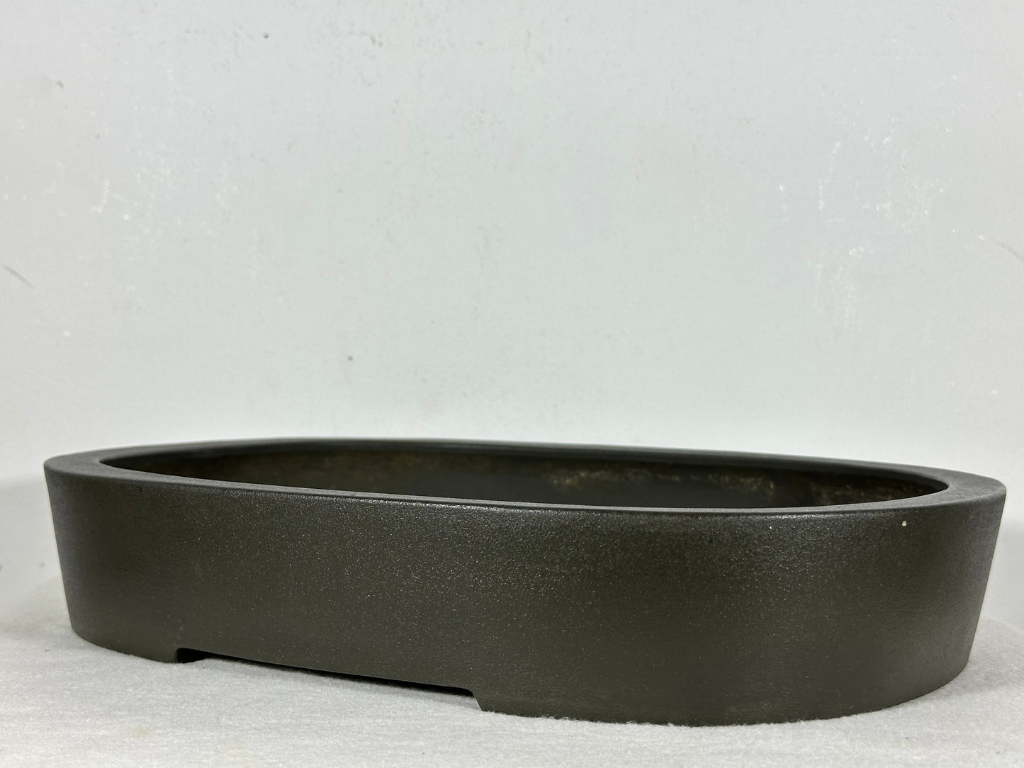 Preowned Japanese Tokoname Unglazed Oval Bonsai Pot Seizan - 14.25” By 11.5”