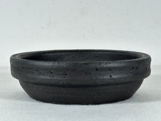 Preowned Japanese Tokoname Nanban Style Bonsai Pot with Stamps - 4 7/8” By 1 7/8”