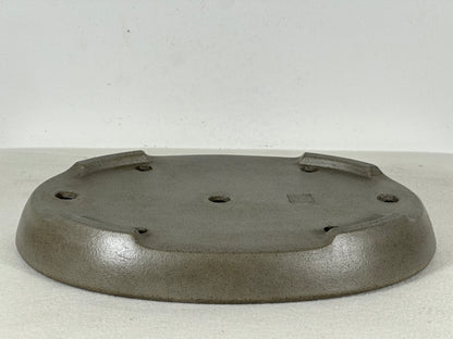 Preowned Japanese Tokoname Unglazed Oval Shallow Bonsai Pot Seizan - 11.5” By 8.25”