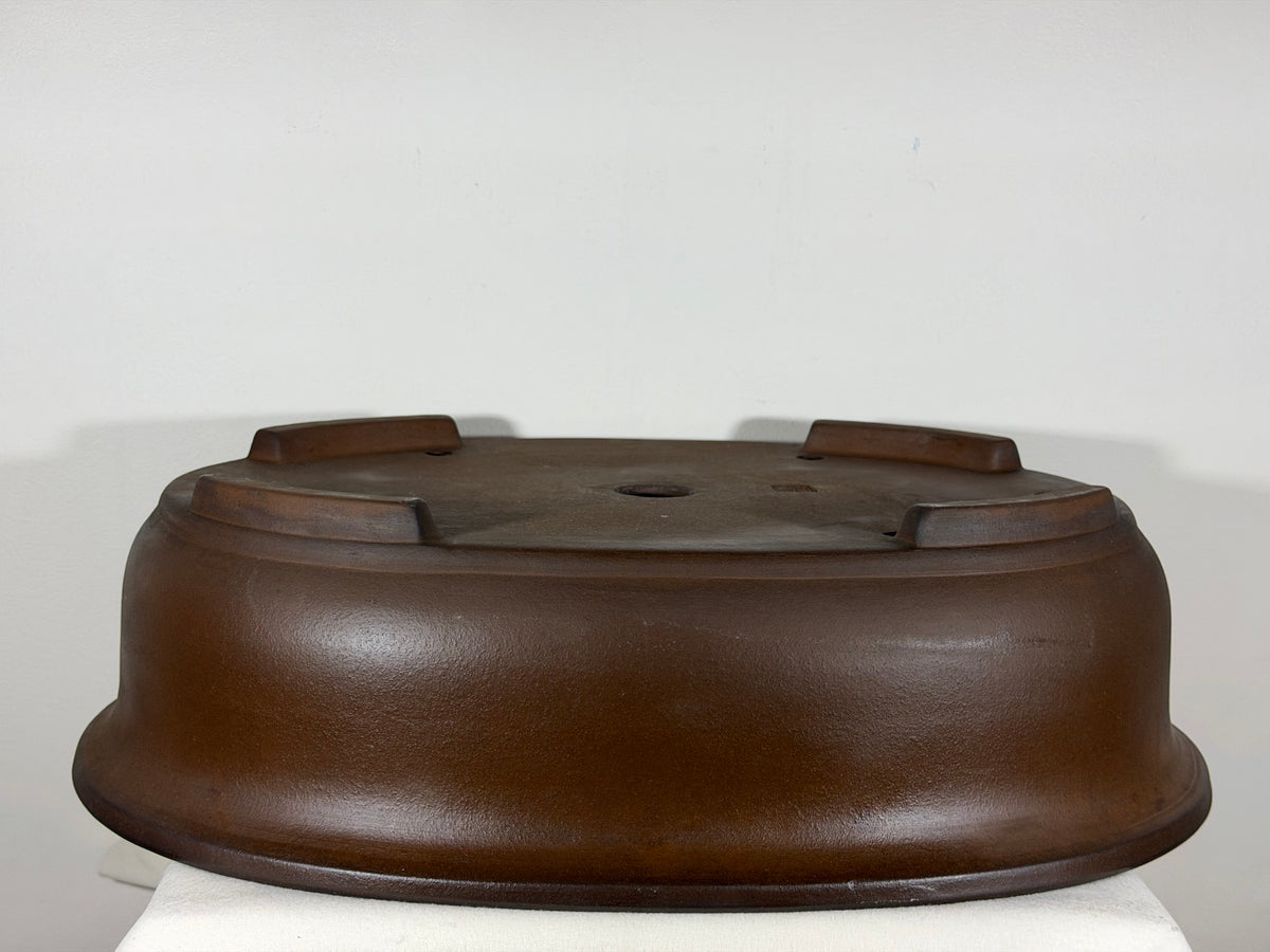 Preowned Japanese Tokoname Rectangular Bonsai Pot Itayama -  22.25” x 17.5” x 6.25”