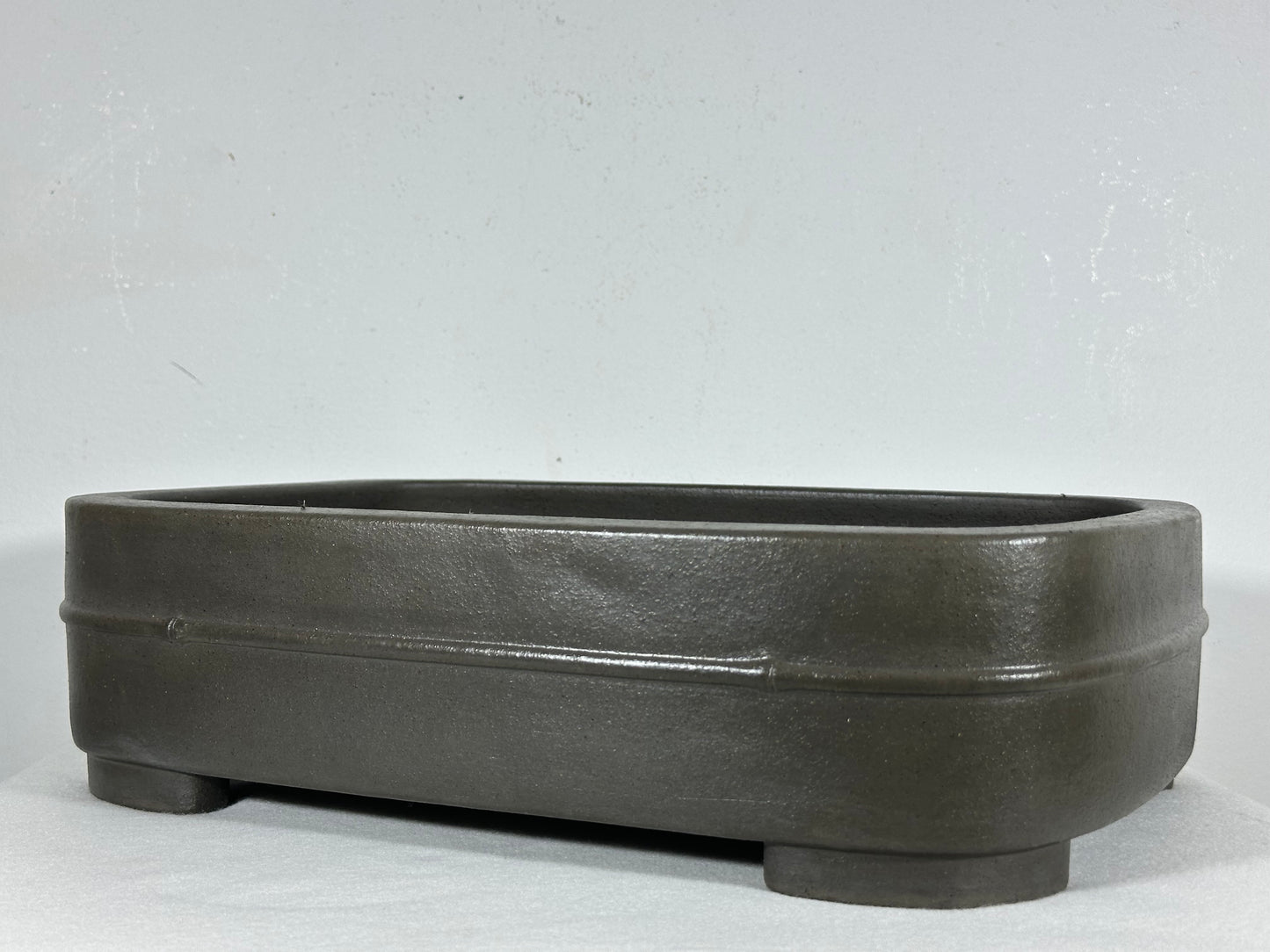 Preowned Japanese Tokoname Unglazed Rectangular Bonsai Pot Seizan - 14” By 10”