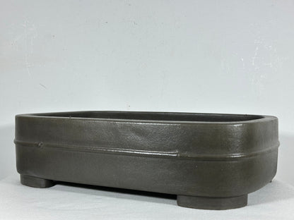 Preowned Japanese Tokoname Unglazed Rectangular Bonsai Pot Seizan - 14” By 10”