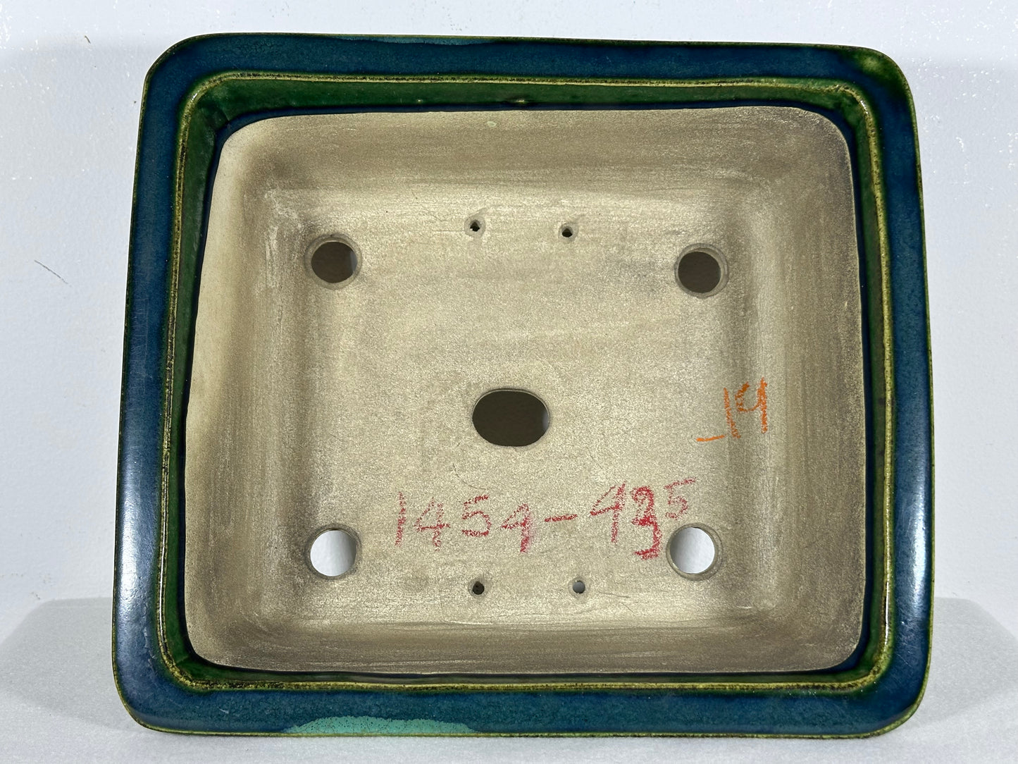 New Japanese Tokoname Glazed Rectangular Bonsai Pot Mazan Terahata - 11.5” By 10”