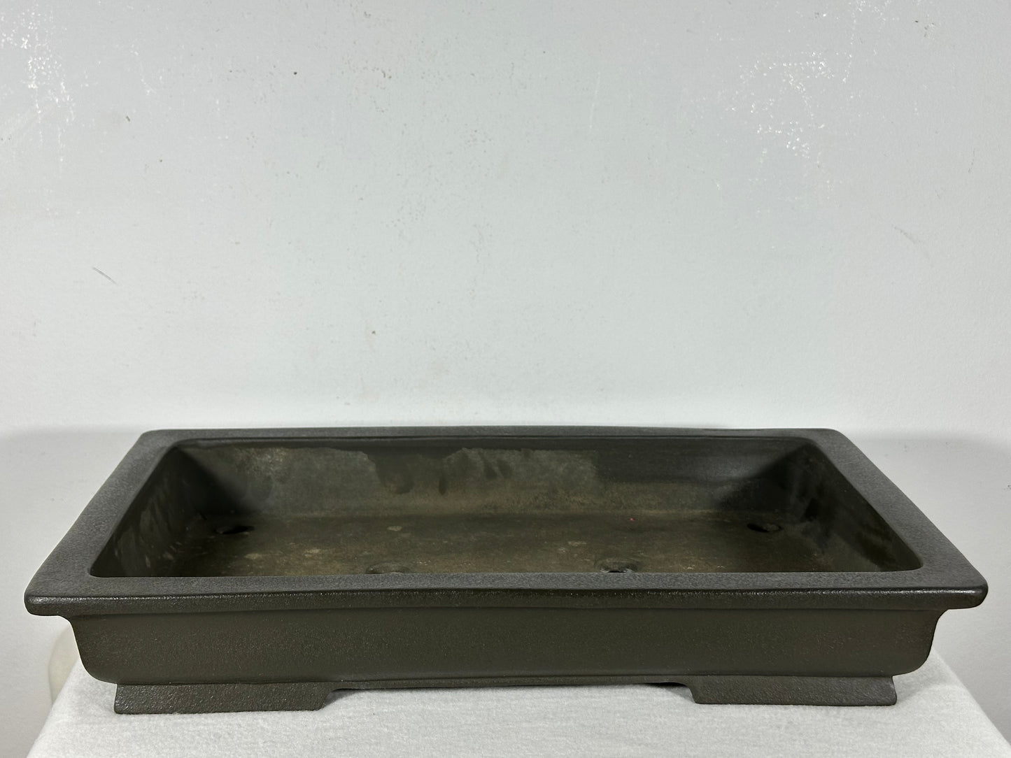 Preowned Japanese Tokoname Unglazed Rectangular Shallow Bonsai Pot Seizan - 16” By 10”