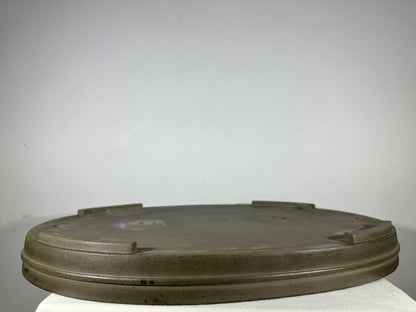 Preowned Japanese Tokoname Unglazed Oval Shallow Bonsai Pot Seizan - 24.25” By 17.25”