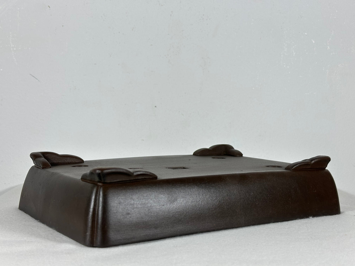 Preowned Japanese Tokoname Unglazed Shallow Rectangular Bonsai Pot - 10.75” By 7.75”