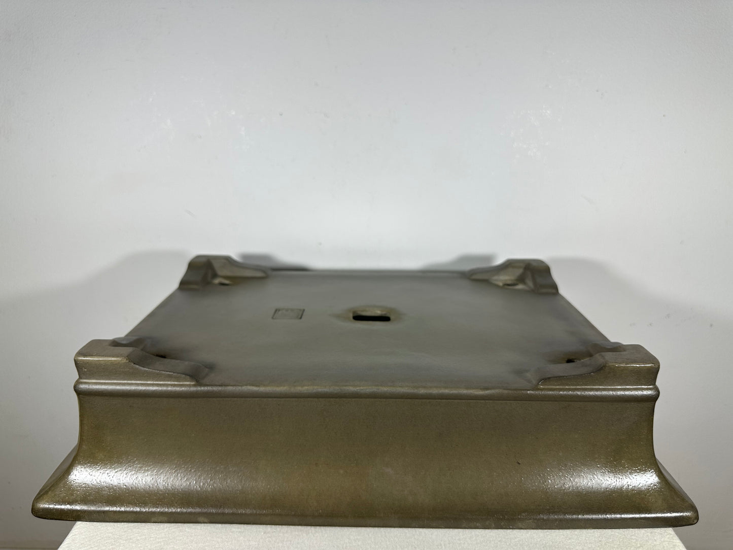 Preowned Japanese Tokoname Unglazed Rectangular Bonsai Pot Seizan - 18.5” By 13.5”
