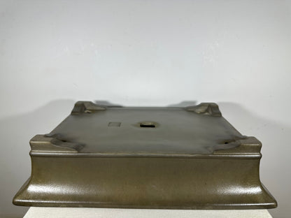 Preowned Japanese Tokoname Unglazed Rectangular Bonsai Pot Seizan - 18.5” By 13.5”