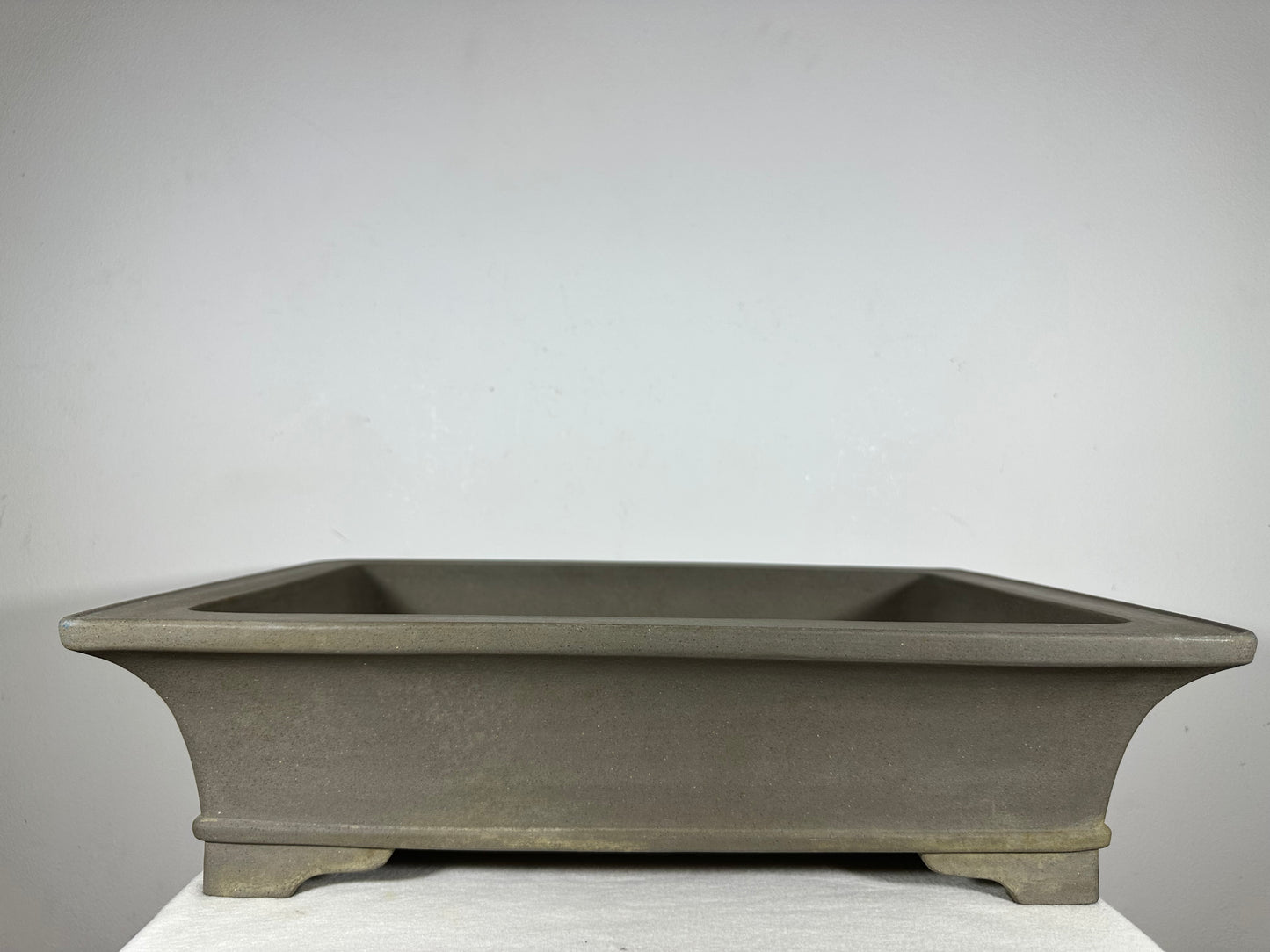 Preowned Japanese Tokoname Unglazed Rectangular Bonsai Pot Seizan - 19.5” By 14.25”