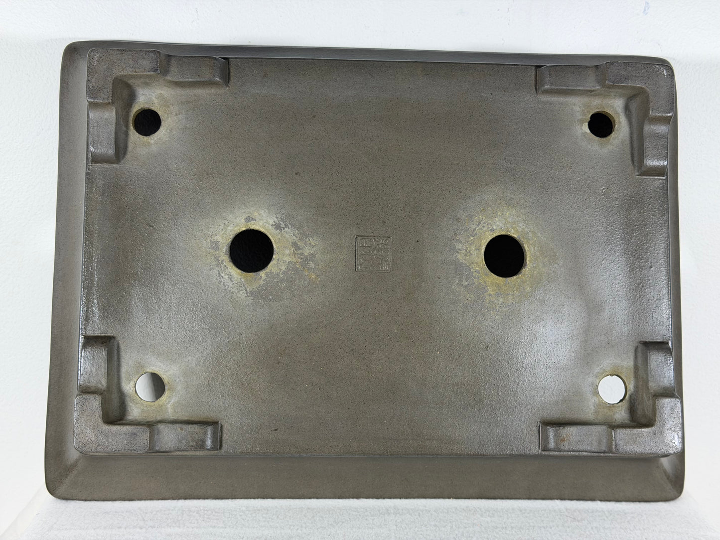 Preowned Japanese Tokoname Unglazed Rectangular Bonsai Pot Gyouzan Nakano - 16.5” By 12”