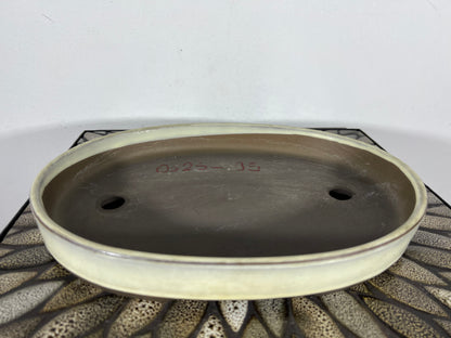 Preowned Japanese Tokoname Shallow Oval Bonsai Pot - 12.75” By 9.25”