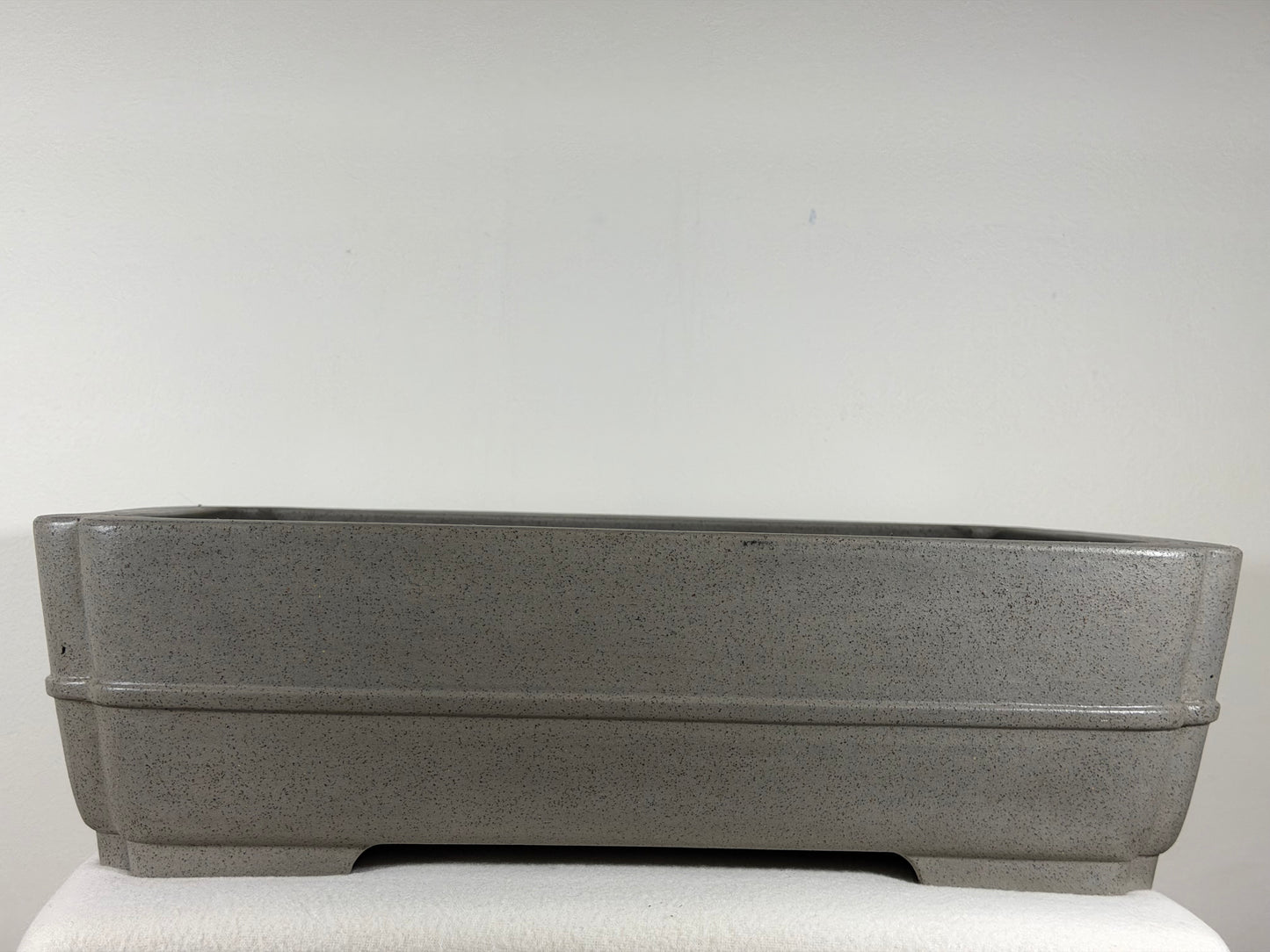 Preowned Japanese Tokoname Unglazed Rectangular Bonsai Pot Seizan - 19” By 14”