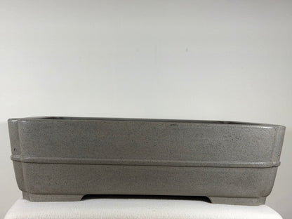 Preowned Japanese Tokoname Unglazed Rectangular Bonsai Pot Seizan - 19” By 14”