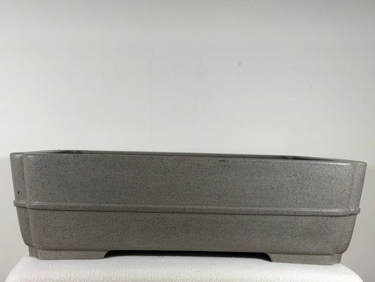 Preowned Japanese Tokoname Unglazed Rectangular Bonsai Pot Seizan - 19” By 14”