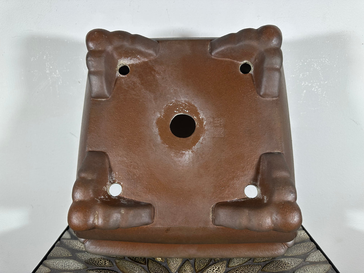 Preowned Japanese Tokoname Square Bonsai Pot Tazan - 12.75” By 6”