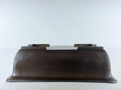 Preowned Japanese Tokoname Unglazed Rectangular Bonsai Pot Yamaaki - 15.5” By 11”