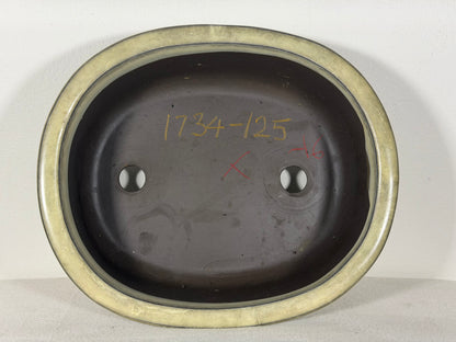 Preowned Japanese Tokoname Glazed Oval Bonsai Pot - 10.25” By 8.75”