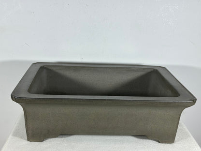 Preowned Japanese Tokoname Unglazed Rectangular Bonsai Pot Seizan - 15” By 11”