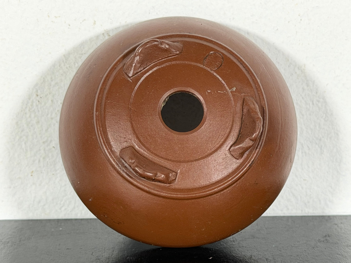 New Japanese Tokoname Unglazed Bag Style Bonsai Pot Bigei - 3 1/8” By 1 3/8”