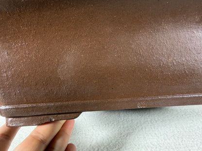 Preowned Japanese Tokoname Unglazed Rectangular Bonsai Pot - 13.25” By 10.75”