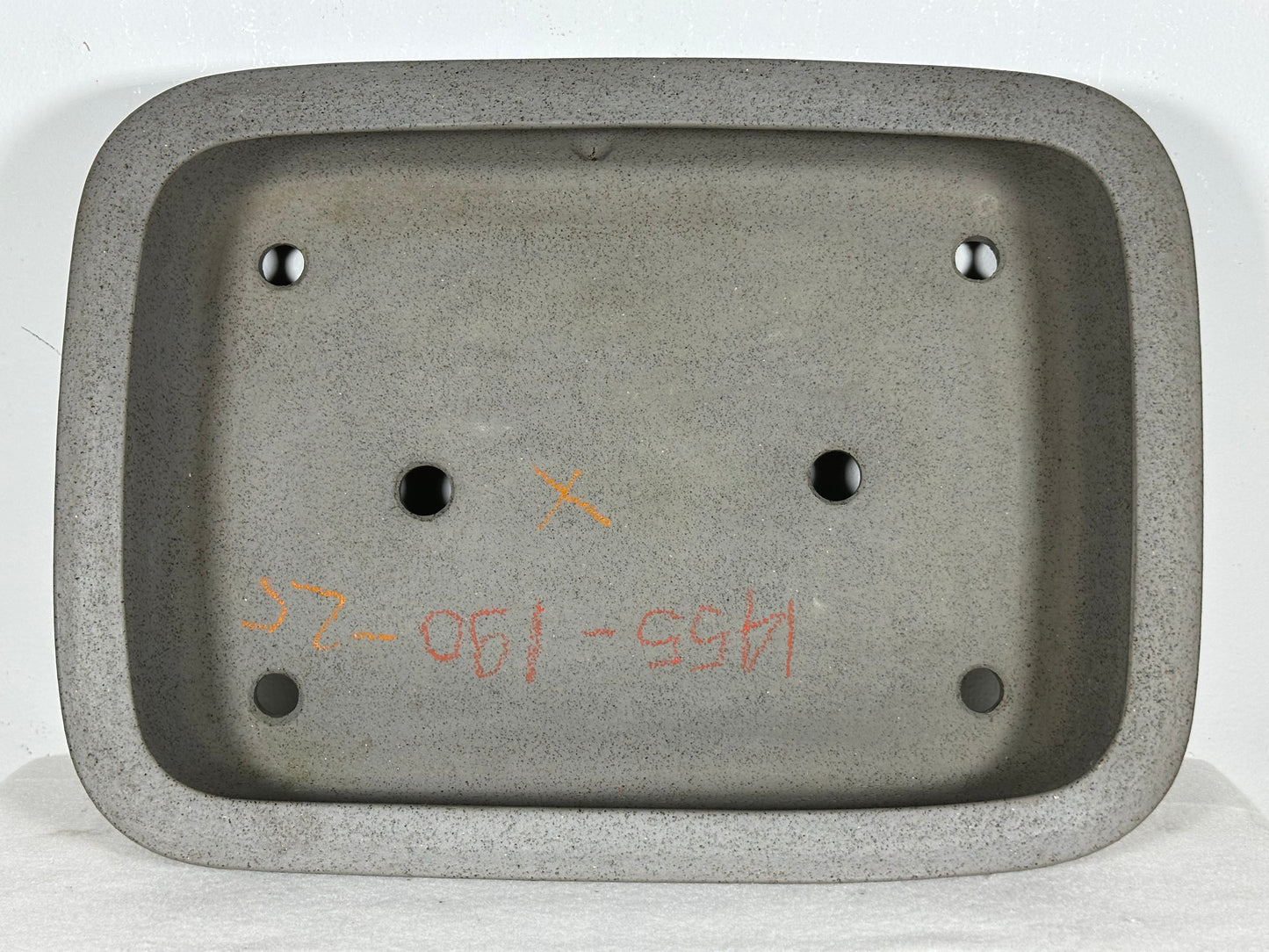 Preowned Japanese Tokoname Unglazed Rectangular Bonsai Pot Seizan - 13” By 9.25”