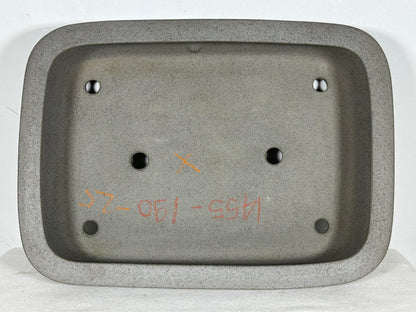 Preowned Japanese Tokoname Unglazed Rectangular Bonsai Pot Seizan - 13” By 9.25”