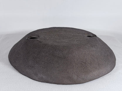 Preowned Japanese Tokoname Unglazed Round Nanban Style Bonsai Pot - 11.5” By 2.35”