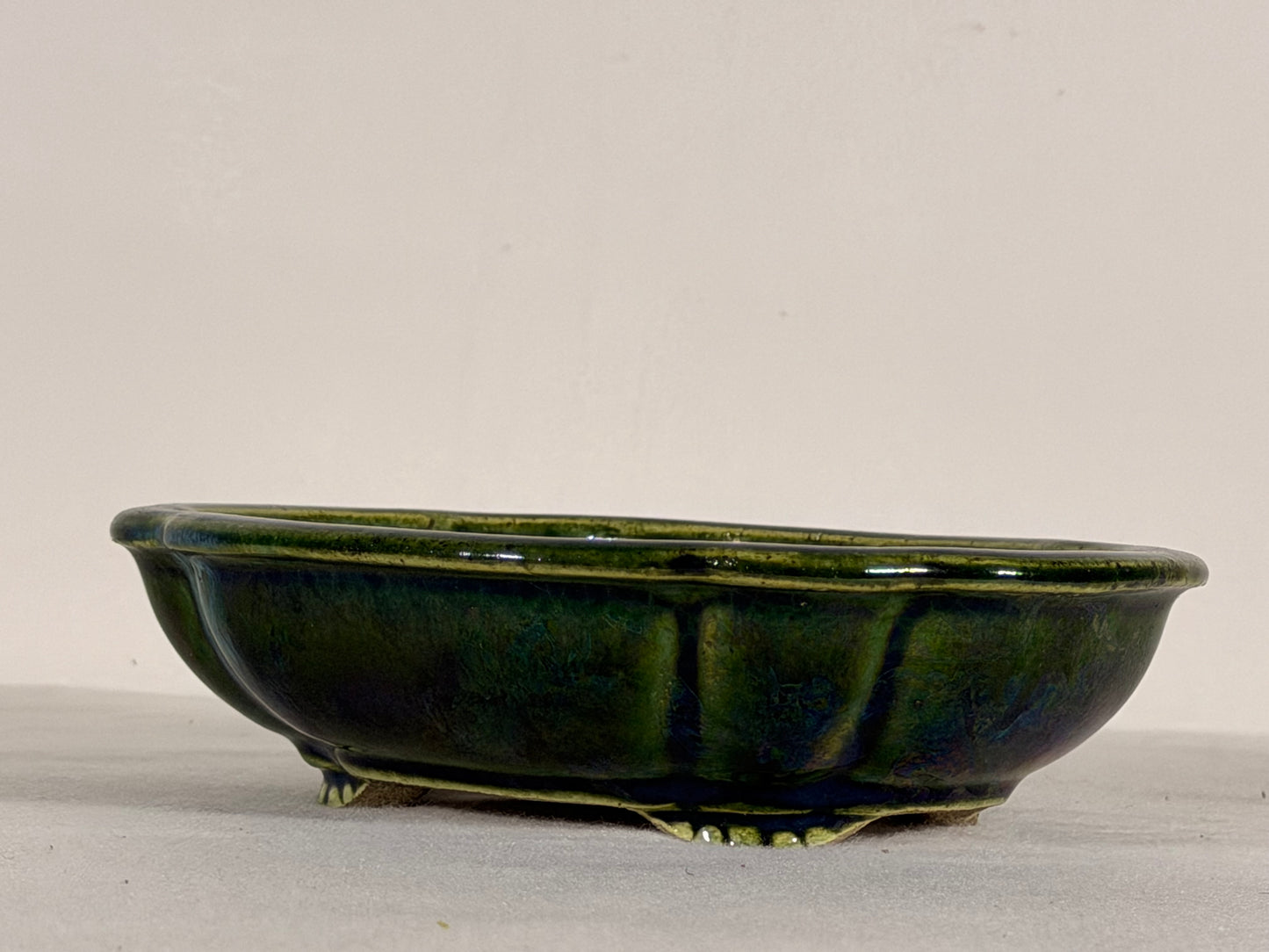 Preowned Japanese Tokoname Glazed Mokko Style Bonsai Pot Satomi - 7” By 6”