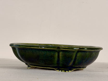 Preowned Japanese Tokoname Glazed Mokko Style Bonsai Pot Satomi - 7” By 6”