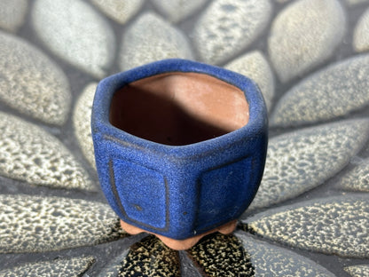 Preowned Japanese Tokoname Glazed Hexagon Bonsai Pot - 1 5/8” By 1.25”